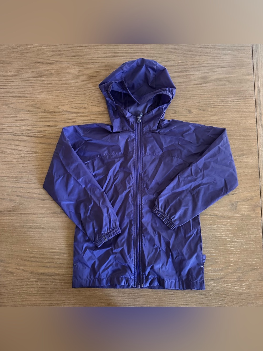 Lands’ End Kids Purple Hooded Windbreaker Rain Jacket Size L girls